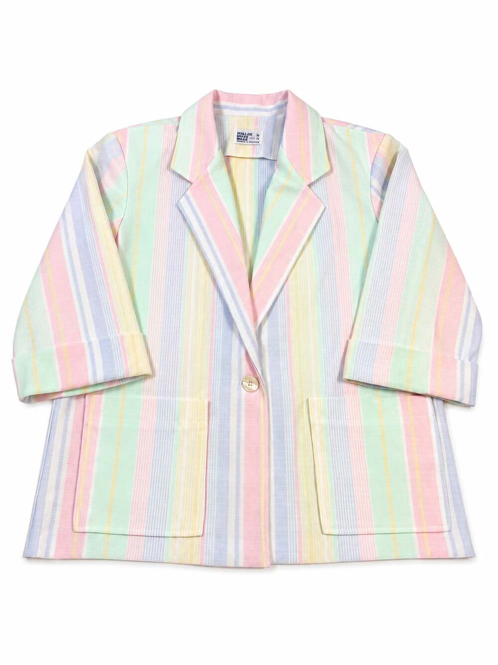 Vintage Cape Cod Match Mates Pastel Stripe Lightweight Blazer